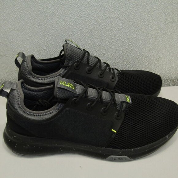 NEW KURU Men's US 11W Atom Orthopedic Sneakers, Jet Black-Citron - Picture 1 of 1
